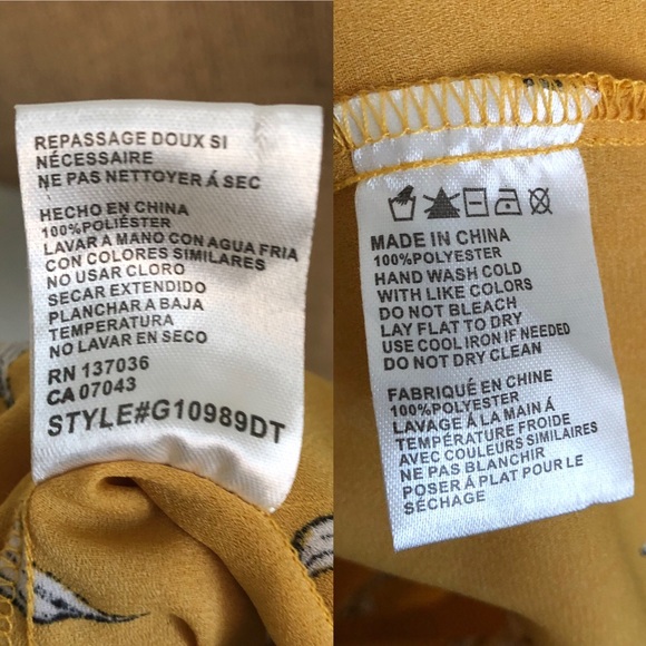 🍁semi sheer mustard floral cold-shoulder top - Picture 7 of 8